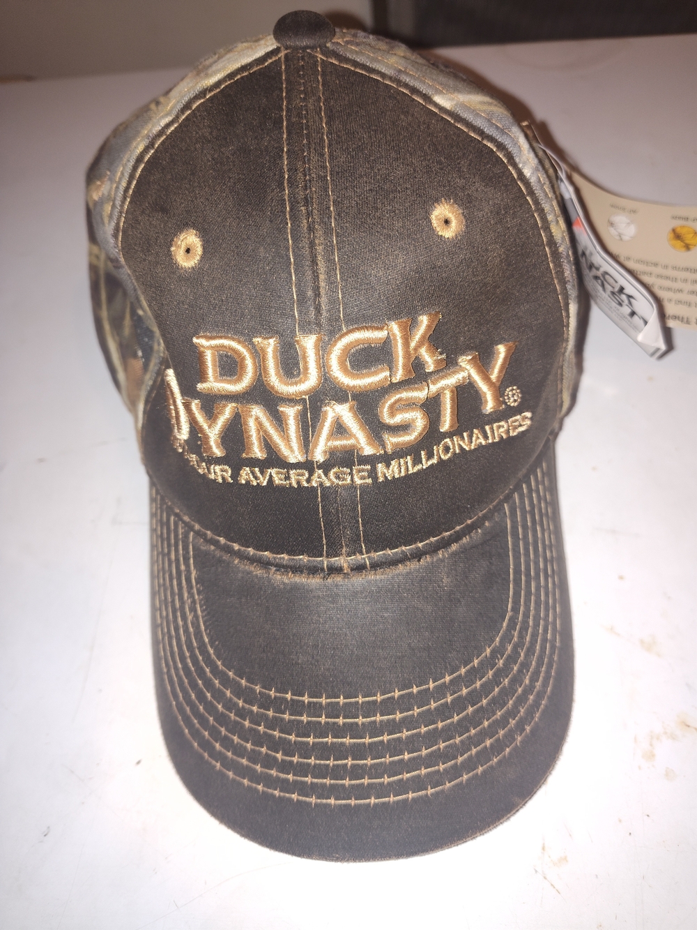 Duck Dynasty Embroidered Logo Cap in Dark Brown with Tan Accents